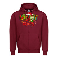 Burgundy christmas mammy claus Zipper Hoodie - FaDigitalArtStudio