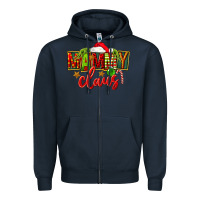 Navy christmas mammy claus Zipper Hoodie - FaDigitalArtStudio