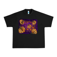 Black Halloween Pumpkin Cobweb Background Urban Heavy Tee - RanaPortraitStore