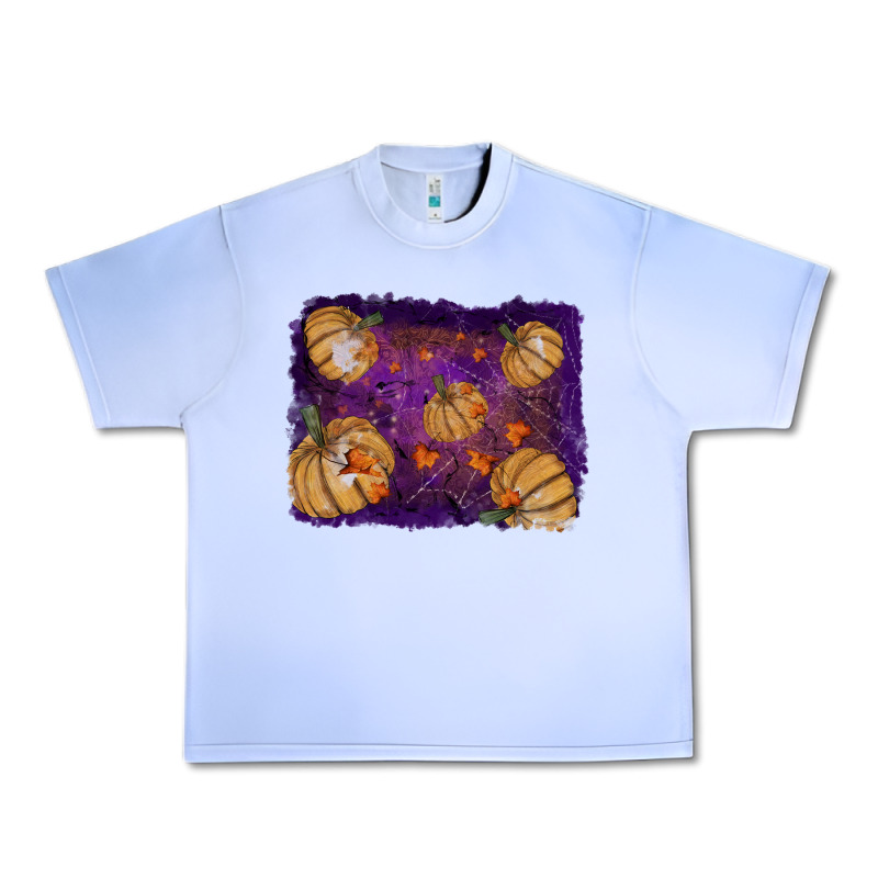 Halloween Pumpkin Cobweb Background Urban Heavy Tee by RanaPortraitStore | Teevron