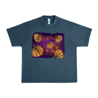 Midnight Navy Halloween Pumpkin Cobweb Background Urban Heavy Tee - RanaPortraitStore