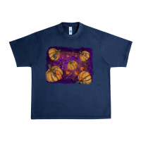 Navy Halloween Pumpkin Cobweb Background Urban Heavy Tee - RanaPortraitStore