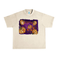 Sandshell Halloween Pumpkin Cobweb Background Urban Heavy Tee - RanaPortraitStore