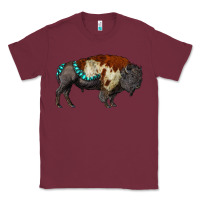 Burgundy gemstone bison Classic Tee - RanaPortraitStore