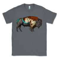 Charcoal Heather gemstone bison Classic Tee - RanaPortraitStore