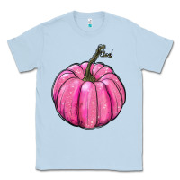 Dusty Blue breast cancer awereness pumpkin Classic Tee - RanaPortraitStore