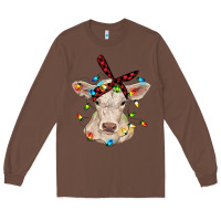 Chestnut charolais calf with christmas lights baby cow Long Sleeve Tee - RanaPortraitStore