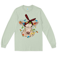 Matcha charolais calf with christmas lights baby cow Long Sleeve Tee - RanaPortraitStore