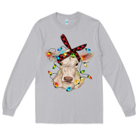 Moon Dust charolais calf with christmas lights baby cow Long Sleeve Tee - RanaPortraitStore