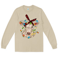 Mushroom charolais calf with christmas lights baby cow Long Sleeve Tee - RanaPortraitStore