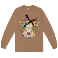 Toasted Coconut charolais calf with christmas lights baby cow Long Sleeve Tee - RanaPortraitStore