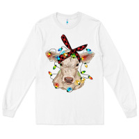 White charolais calf with christmas lights baby cow Long Sleeve Tee - RanaPortraitStore