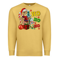 Antique Gold Christmas ho ho ho skeleton Premium Sweatshirt - AdoDesignShop