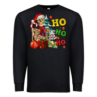 Black Christmas ho ho ho skeleton Premium Sweatshirt - AdoDesignShop