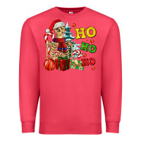 Cardinal Christmas ho ho ho skeleton Premium Sweatshirt - AdoDesignShop