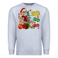 Heather Grey Christmas ho ho ho skeleton Premium Sweatshirt - AdoDesignShop