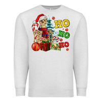 Oatmeal Heather Christmas ho ho ho skeleton Premium Sweatshirt - AdoDesignShop