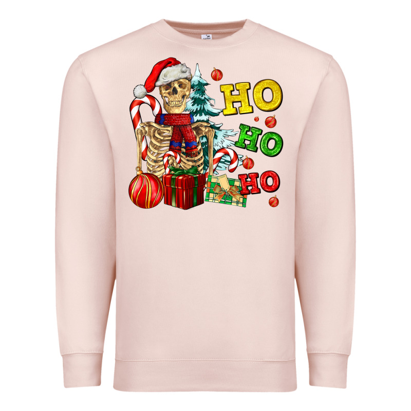 Christmas Ho Ho Ho Skeleton Premium Sweatshirt by AdoDesignShop | Teevron