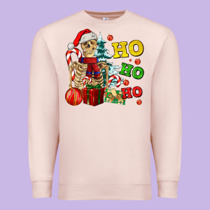 Christmas Ho Ho Ho Skeleton Premium Sweatshirt Designed By Adodesignshop