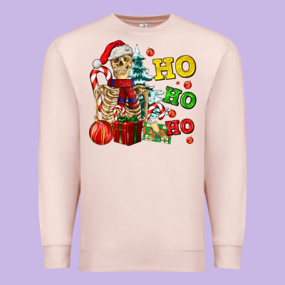 Christmas Ho Ho Ho Skeleton Premium Sweatshirt Designed By Adodesignshop