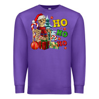 Purple Christmas ho ho ho skeleton Premium Sweatshirt - AdoDesignShop