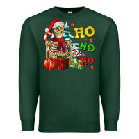 Sports Green Christmas ho ho ho skeleton Premium Sweatshirt - AdoDesignShop