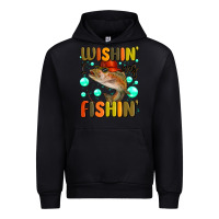 Black wishing i was fishing Urban Hoodie - MaliasSmallBusiness