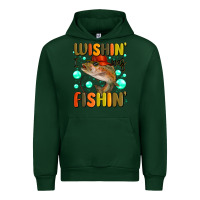 Forest Green wishing i was fishing Urban Hoodie - MaliasSmallBusiness