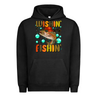 Pigment Black wishing i was fishing Urban Hoodie - MaliasSmallBusiness