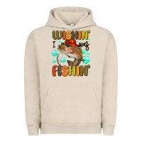 Pigment French Oak wishing i was fishing Urban Hoodie - MaliasSmallBusiness