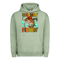 Pigment Oil Green wishing i was fishing Urban Hoodie - MaliasSmallBusiness