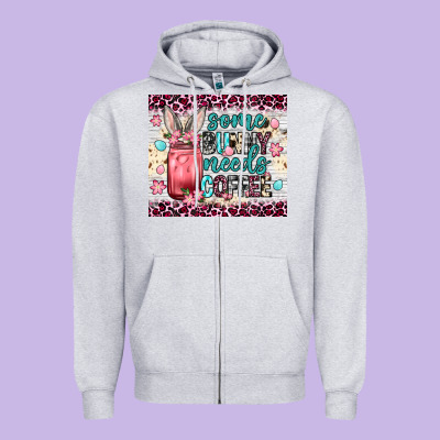 Some Bunny Needs Coffee 20oz Tumbler Zipper Hoodie Designed By Neo Western