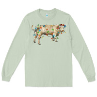 Matcha Charolais bull with christmas lights Long Sleeve Tee - RanaPortraitStore