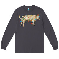Smoke Charolais bull with christmas lights Long Sleeve Tee - RanaPortraitStore
