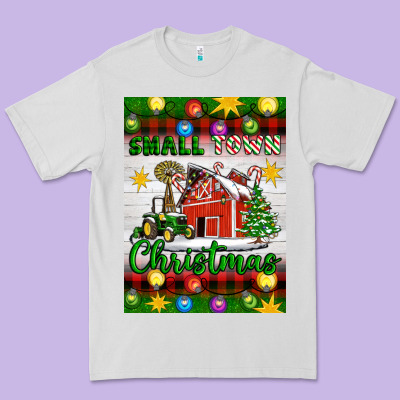 Small Town Christmas Premium Tee Designed By Artiststas