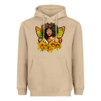 Mushroom butterfly afro woman juneteenth Heavyweight Hoodie - AdoDesignShop