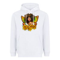 White butterfly afro woman juneteenth Heavyweight Hoodie - AdoDesignShop