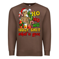 Chestnut Christmas ho ho ho holy shit what a year skeleton Premium Sweatshirt - AdoDesignShop
