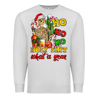 Dove Grey Christmas ho ho ho holy shit what a year skeleton Premium Sweatshirt - AdoDesignShop