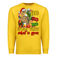 Lemon Christmas ho ho ho holy shit what a year skeleton Premium Sweatshirt - AdoDesignShop