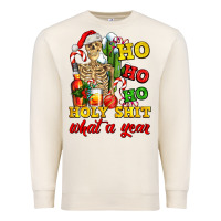Sandshell Christmas ho ho ho holy shit what a year skeleton Premium Sweatshirt - AdoDesignShop