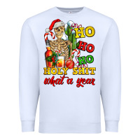 White Christmas ho ho ho holy shit what a year skeleton Premium Sweatshirt - AdoDesignShop