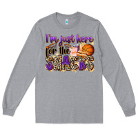 Heather Grey i'm just here for the snacks basketball Long Sleeve Tee - Zillion Design Studio