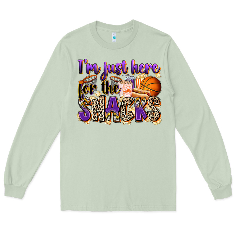 I'm Just Here For The Snacks Basketball Long Sleeve Tee by Zillion Design Studio | Teevron