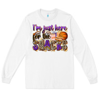 White i'm just here for the snacks basketball Long Sleeve Tee - Zillion Design Studio