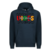Navy black history vibes Premium Hoodie - MaliasSmallBusiness