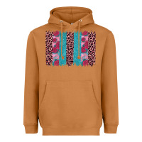 Valentines Day Leopard Rose Glitter Brush Stoke Heavyweight Hoodie | Teevron