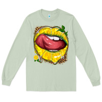 Matcha lemon lips with leopard Long Sleeve Tee - texasbilliewilder