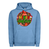 Pigment Pebble Blue merry leopard merry christmas Urban Hoodie - MaliasSmallBusiness