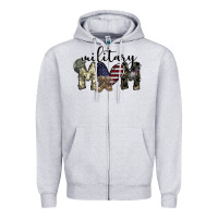 Heather Grey military mom Zipper Hoodie - SublimationCraftShop